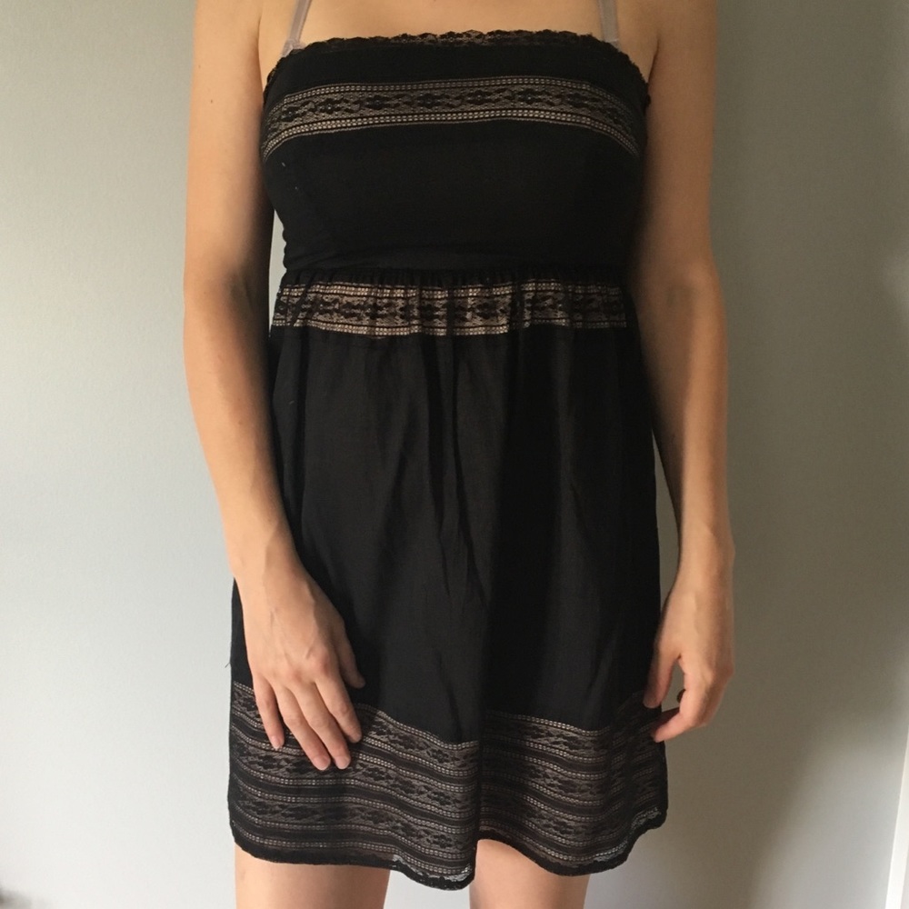 Strapless black sundress